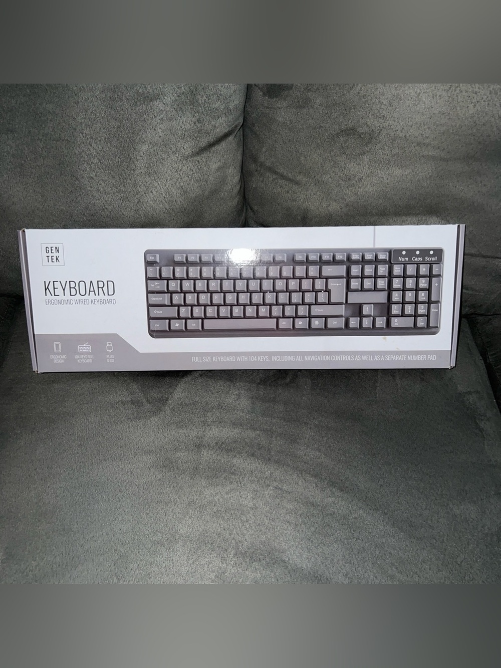 Gray Ergonomic Wired Keyboard